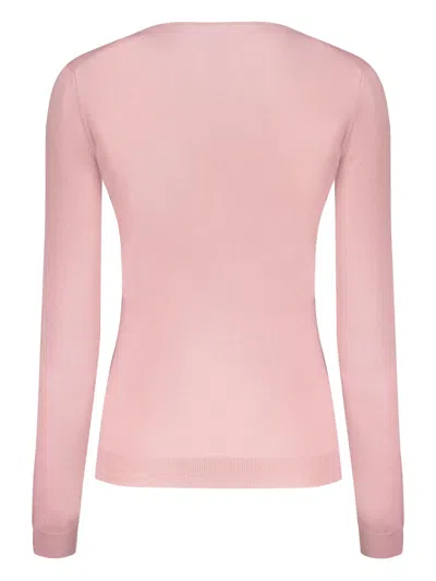 Valentino Long Sleeve Crew-neck Sweater In Pink