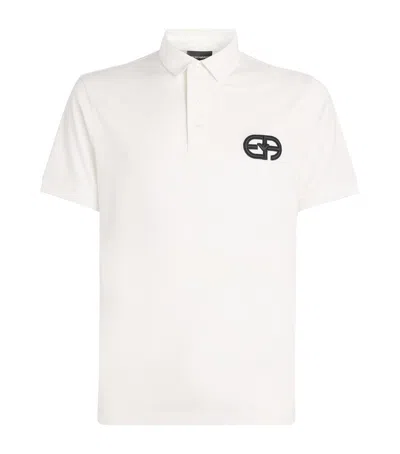 Emporio Armani Essential Ea Recreate Embroidered Logo Polo In White