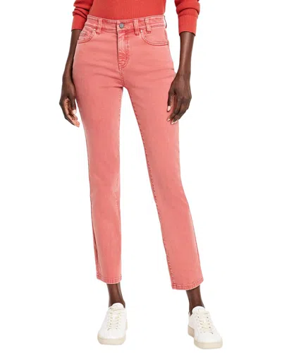 Nic + Zoe Nic+zoe Mid Rise Straight Ankle Jeans In Tandoori In Pink