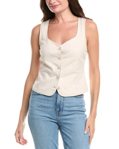 Michael Stars Honey Linen-blend Button Vest In White