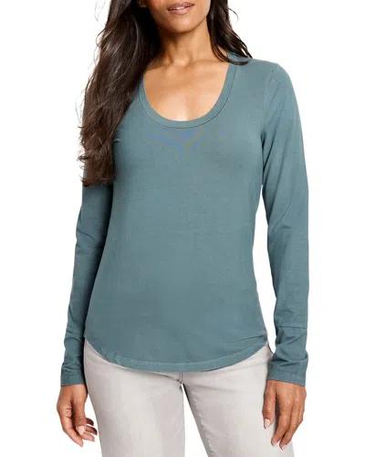 Nic + Zoe Nic+zoe Long Sleeve Scoop Neck T-shirt In Green