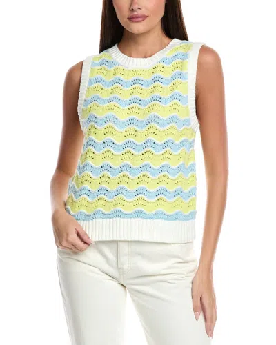Isla & Chloe Wave Stripe Vest In Neutral