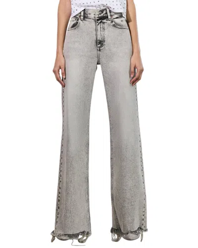 Alice And Olivia Delancey High-rise Relaxed Boot Cut Jean In Gray