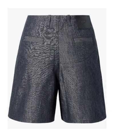 Fendi Light Blue Chambray Shorts In Blue