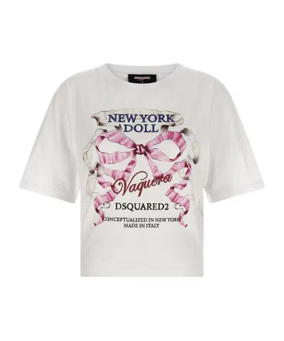 Dsquared2 Vaquera Breezy Fit Jersey T-shirt In White