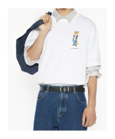 Maison Kitsuné T-shirt With Dressed Fox Embroidery In White