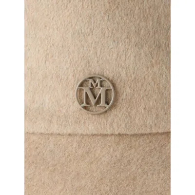 Maison Michel Logo-plaque Hat In Brown