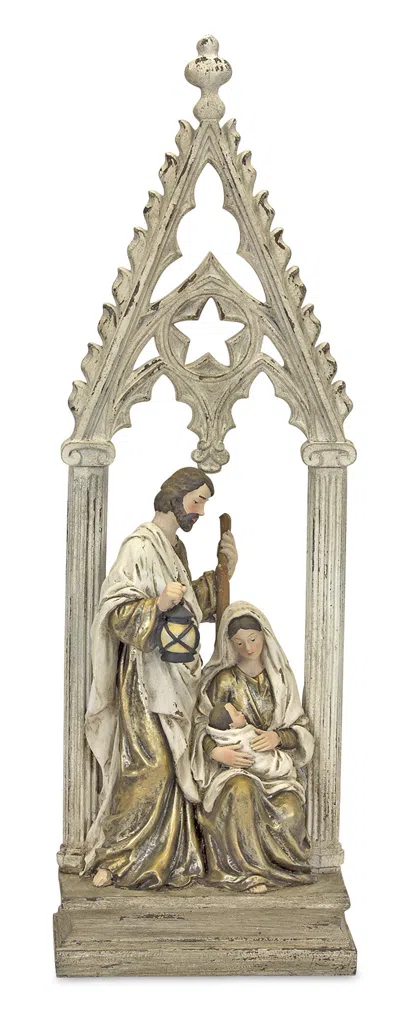 Melrose International Holy Family Nativity Arch With Gold Finish 23.25"h - Brown, White, Copper