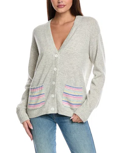 Isla Arya Cardigan In Pale Grey In Gray