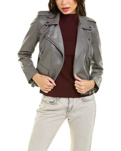 Walter Baker Liz Leather Jacket In Gray