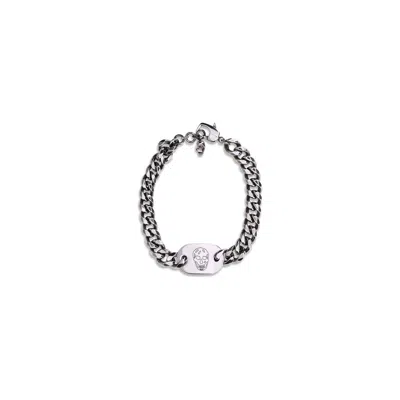 Alexander Mcqueen Skull Men's Bracelet In Silver