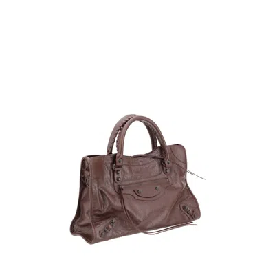 Balenciaga Womens Dark Burgundy Le City Medium Leather Top-handle Bag