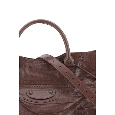 Balenciaga Womens Dark Burgundy Le City Medium Leather Top-handle Bag