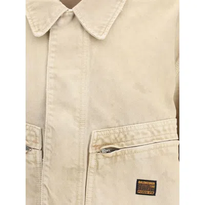 Balenciaga Women Workwear Crop Jacket In Neutral