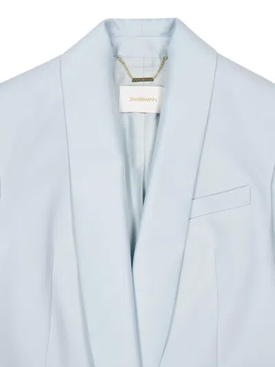 Zimmermann Shawl-collar Single-breasted Jacket In Blue