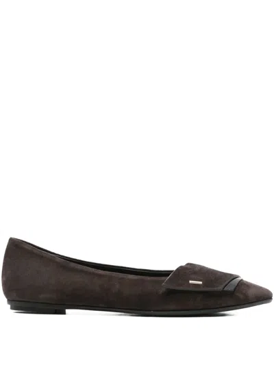 Del Carlo "sonia Baby" Ballerina Shoes In Brown
