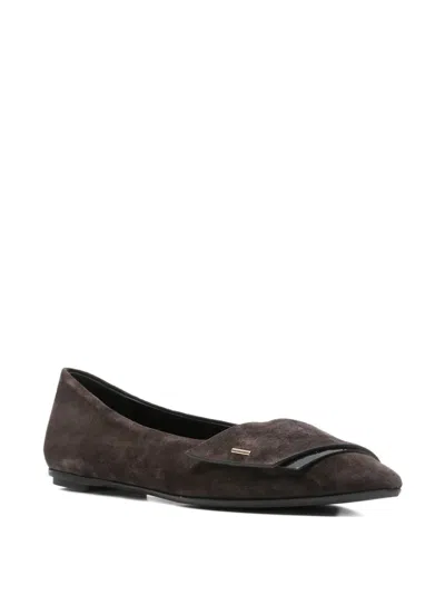 Del Carlo "sonia Baby" Ballerina Shoes In Brown