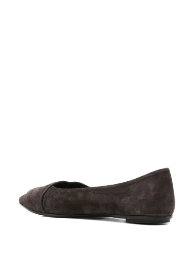 Del Carlo "sonia Baby" Ballerina Shoes In Brown