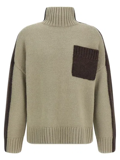 Jw Anderson Two Tone Patch Pocket Sweaters And Cardigans Multicolor In Gray