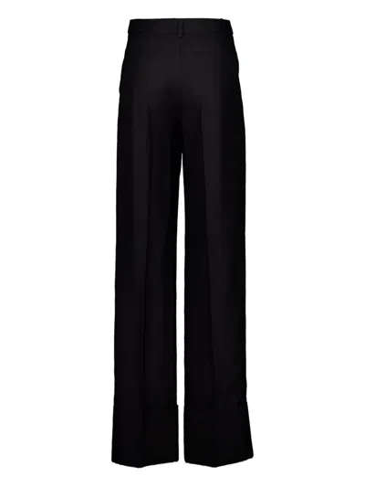 Valentino Tailored Trousers With Back Pockets And Front Pleats In Black