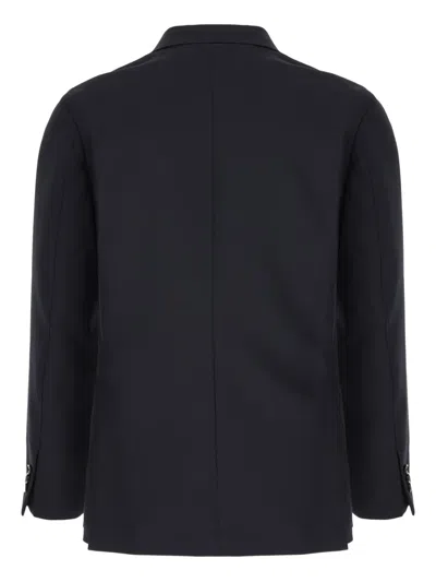 Lardini Midnight Blue Polyester Blend Blazer In Black