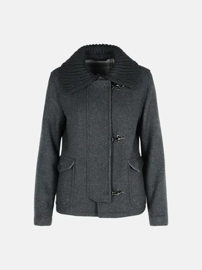 Fay Graphite Wool Jacket In Gray
