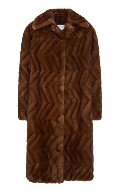 Gabriela Hearst Andal Coat In Mahogany Recycled Mink Fur In Brown