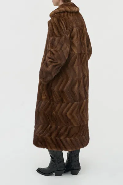 Gabriela Hearst Andal Coat In Mahogany Recycled Mink Fur In Brown