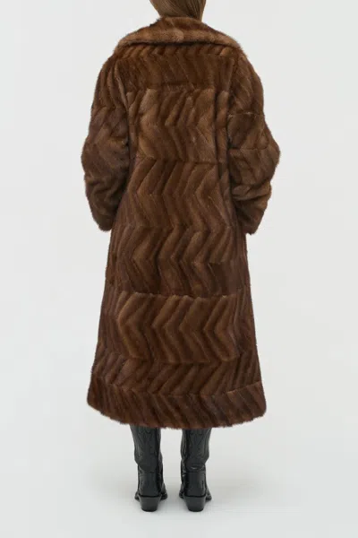 Gabriela Hearst Andal Coat In Mahogany Recycled Mink Fur In Brown
