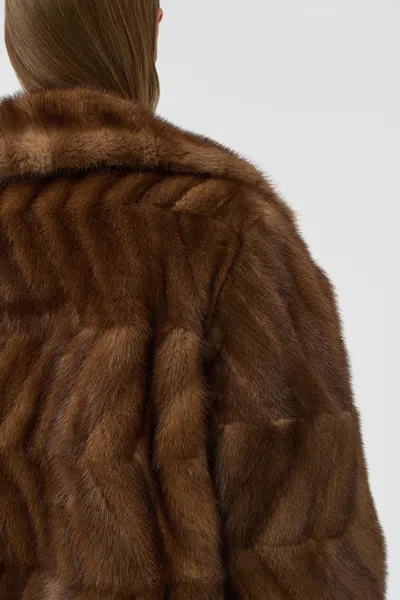 Gabriela Hearst Andal Coat In Mahogany Recycled Mink Fur In Brown