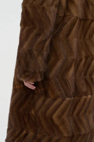 Gabriela Hearst Andal Coat In Mahogany Recycled Mink Fur In Brown