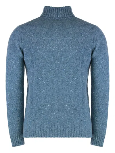 Moorer Gordon Wool And Cachemire Turtleneck Pullover In Blue