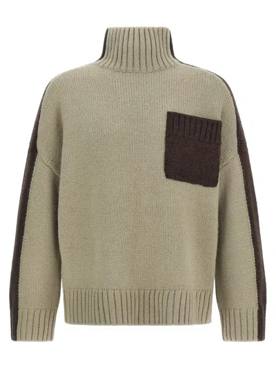 Jw Anderson Two Tone Patch Pocket Sweater In Multi