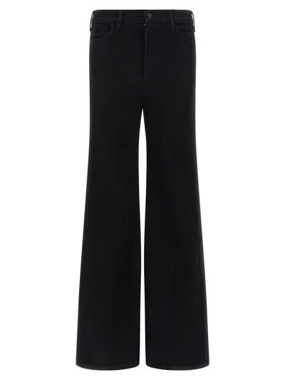 Mother The Roller Sneak Flared Jeans In Black