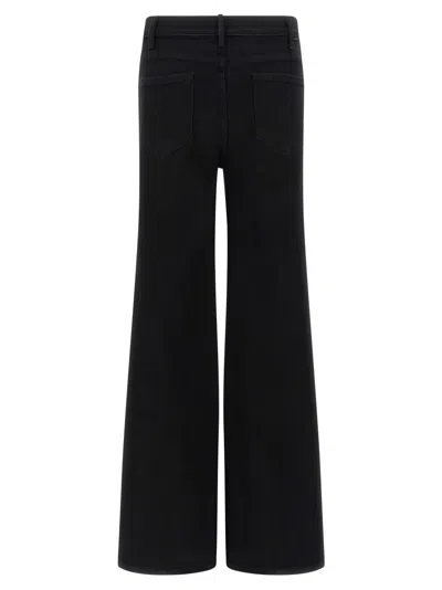 Mother The Roller Sneak Flared Jeans In Black