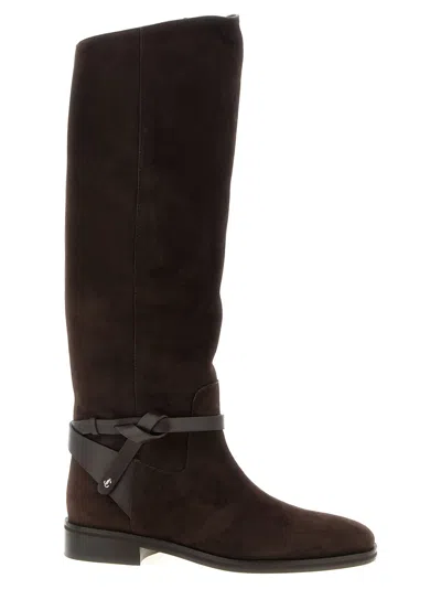 Jimmy Choo Lawton Knee Boot Flat In Brown