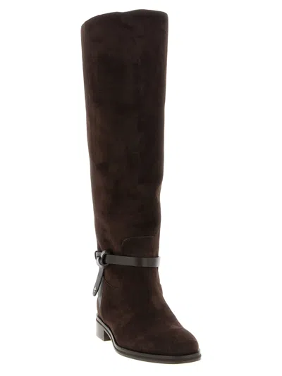 Jimmy Choo Lawton Knee Boot Flat In Brown