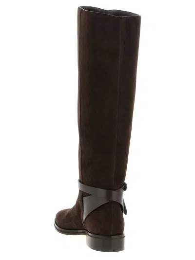 Jimmy Choo Lawton Knee Boot Flat In Brown