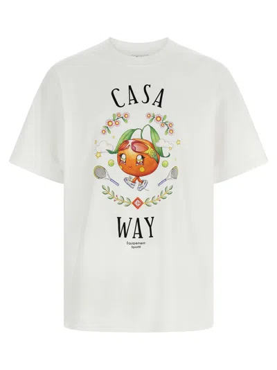 Casablanca Print T-shirt In White