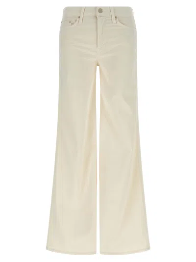 Mother Wide Leg Five Pocket Trousers In White