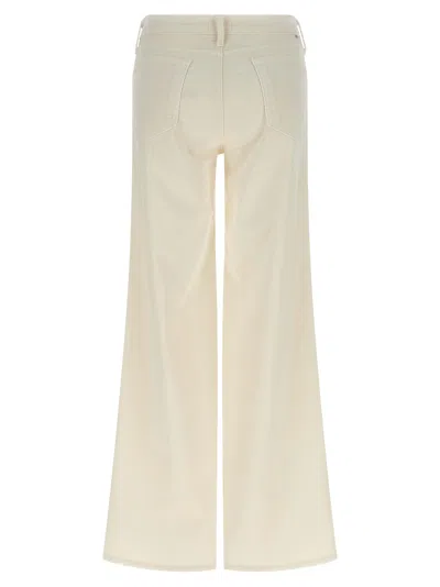Mother Wide Leg Five Pocket Trousers In White