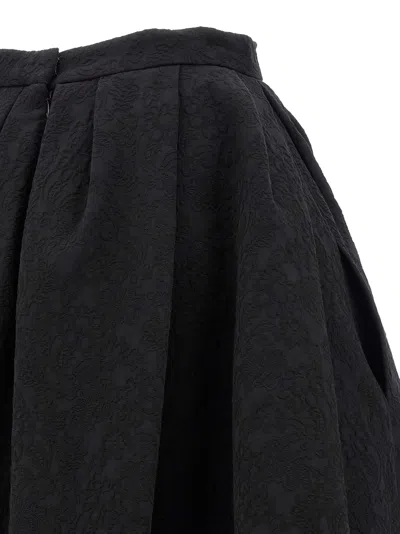 Carolina Herrera High-waisted A-line Textured Pleated Skirt In Black