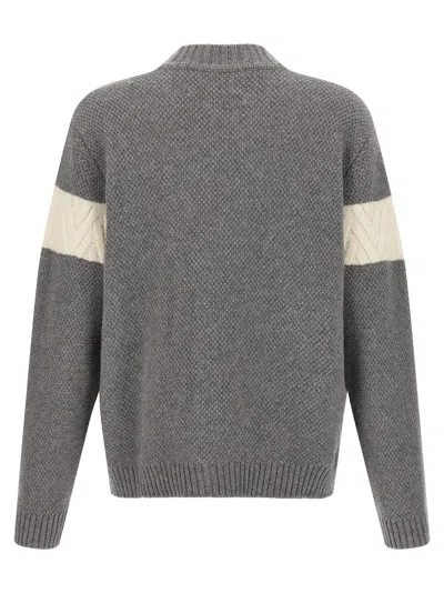 Missoni V-neck Patchwork Knit Cardigan In Gray