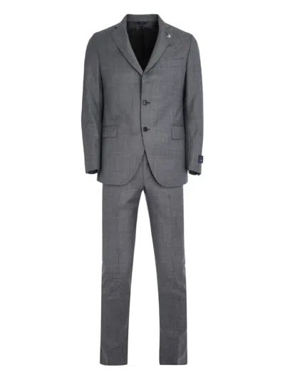 Tombolini Three-button Wool Suit In Gray
