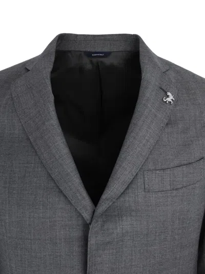 Tombolini Three-button Wool Suit In Gray