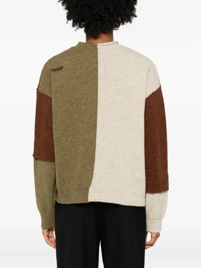 Moschino Colour-block Button-detail Sweater In Multi