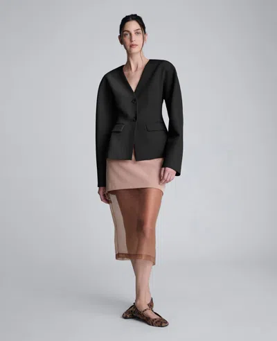 Kenneth Cole Luxe Twill Rounded Shoulder Jacket In Multi