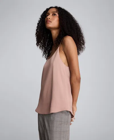 Kenneth Cole Scoop Neck Satin Camisole In Pink