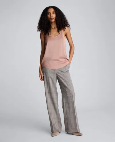 Kenneth Cole Scoop Neck Satin Camisole In Pink