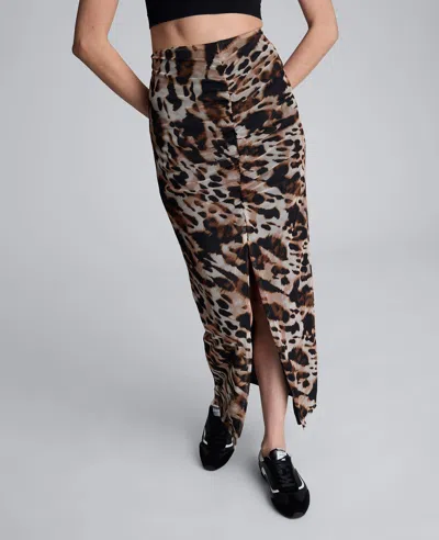 Kenneth Cole Animal Printed Pull On Mesh Skirt